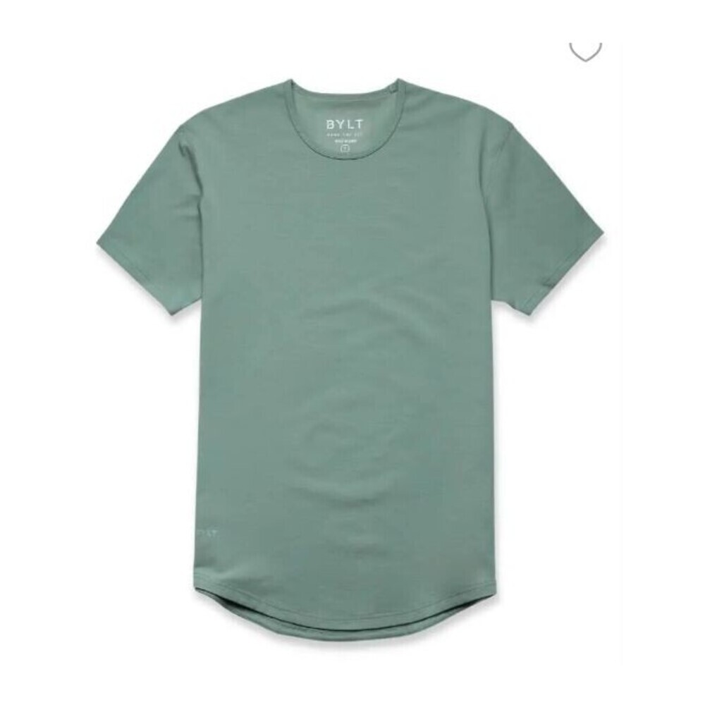 BYLT Basics Drop-Cut Signature Short Sleeve in Moss Size Medium